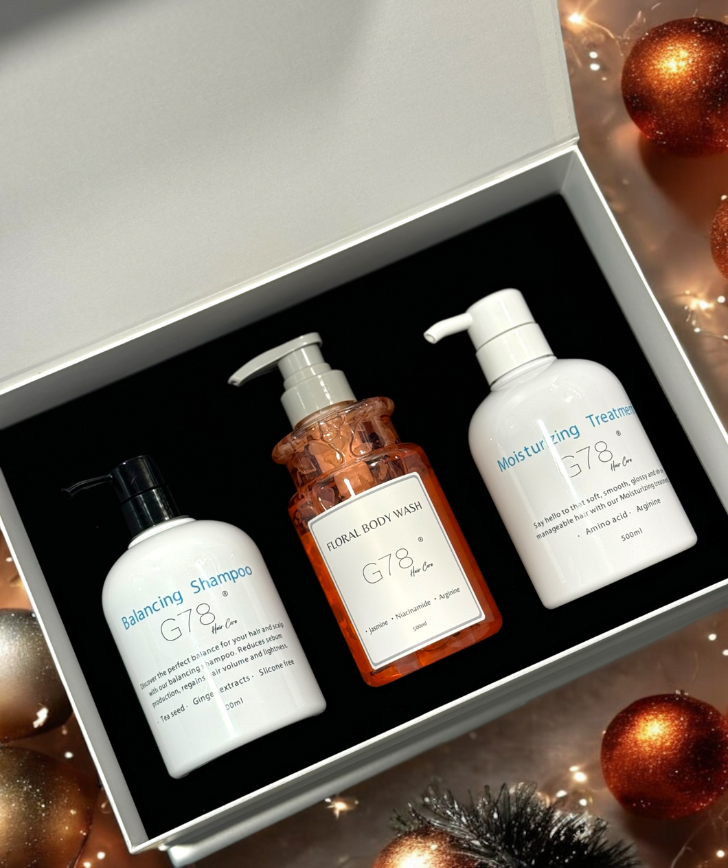 G78 HAIR CARE - Christmas Gift Set - SHAMPOO + TREATMENT + BODY WASH